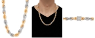 Macy's Cubic Zirconia Two-Tone Rope Link 24" Chain Necklace in Sterling Silver & 24k Gold-Plate